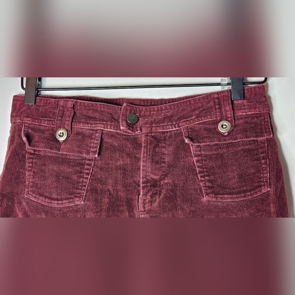 EUC Patagonia Women's Corduroy Mini Skirt Maroon Sz 2 Organic Cotton Y2K 90s - Picture 4 of 11